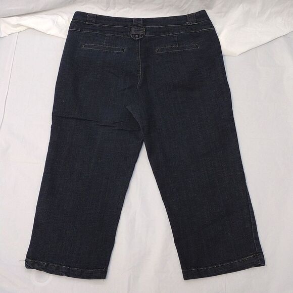 Y2K Black Wash Low Rise Straight Fit Capri Jeans Plussize 14 - Picture 8 of 15
